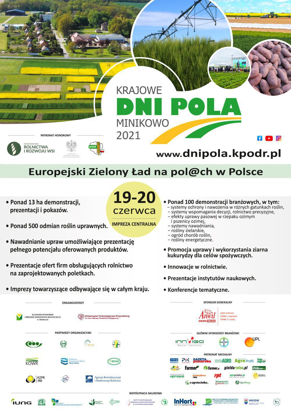 Plakat promujący Krajowe Dni Pola Minikowo 2021