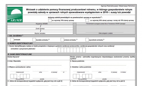 Susza, wnioski, protokoły i wypłacanie pomocy